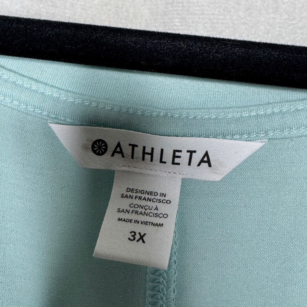 ATHLETA / Stratus II teal blue long sleeve scoop neck tee / 3X - Picture 4 of 8
